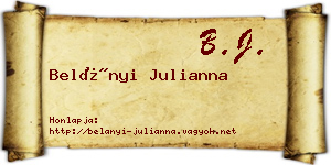 Belányi Julianna névjegykártya